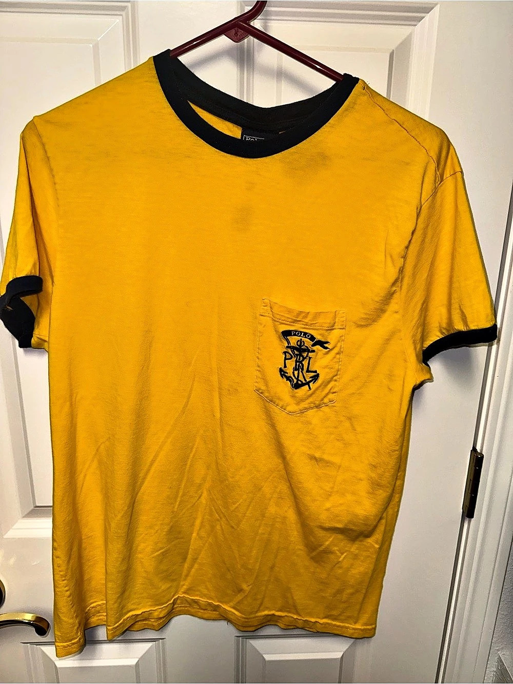 Polo by Ralph Lauren Polo Bear Pocket Tee Pocket Tee Yellow Black Size Medium